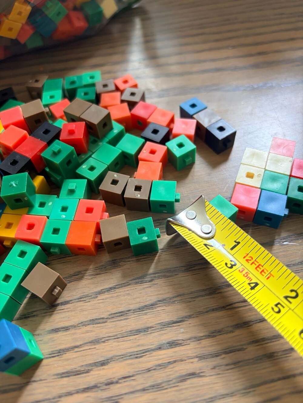 Math Linking Centimeter Cubes Multi Color Plastic Set In Bag - Picture 4 of 4